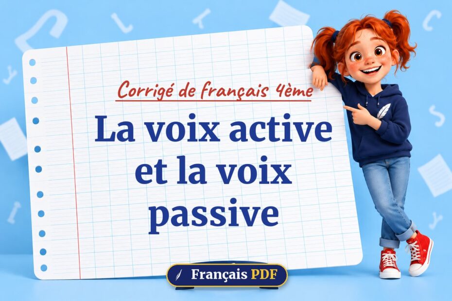La voix active et la voix passive : corrigé de français 4ème, illustration Français PDF