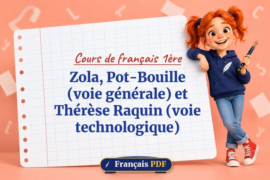 Zola, Pot-Bouille (voie générale) et Thérèse Raquin (voie technologique) : cours de français 1ère, illustration Français PDF