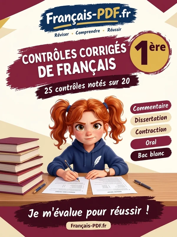Jaquette du livre : Contrôles corrigés de français 1ère