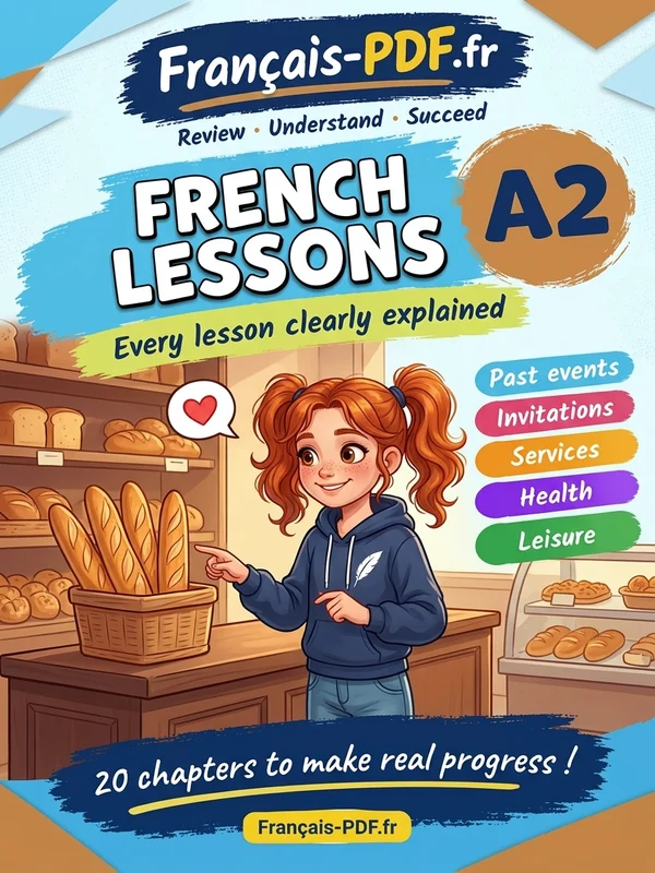 Book cover: French A2 lessons explained in English