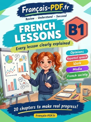Book cover: French B1 lessons explained in English