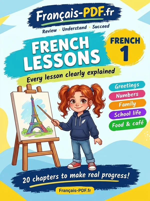 Book cover: French 1 lessons explained in English