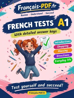 Book cover: French A1 tests with answer keys