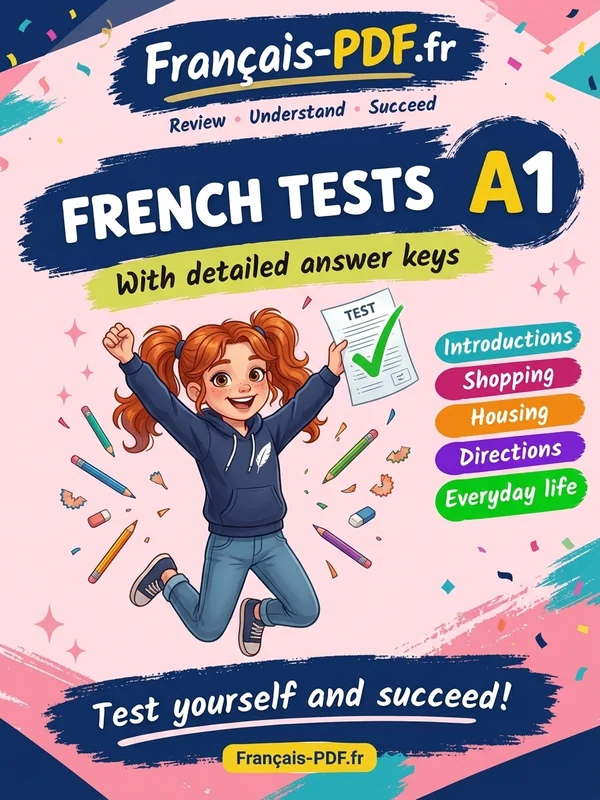 Book cover: French A1 tests with answer keys