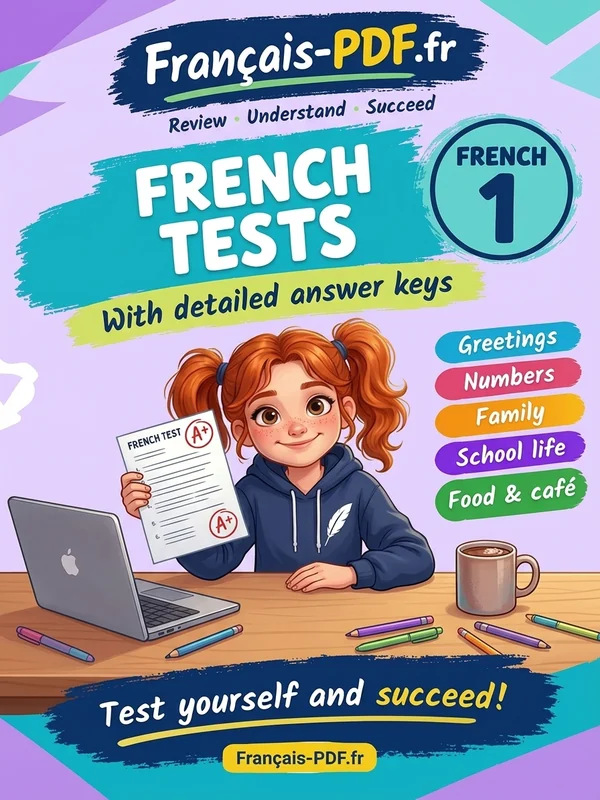 Book cover: French 1 tests with answer keys