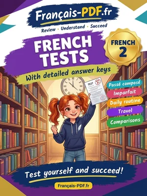 Book cover: French 2 tests with answer keys