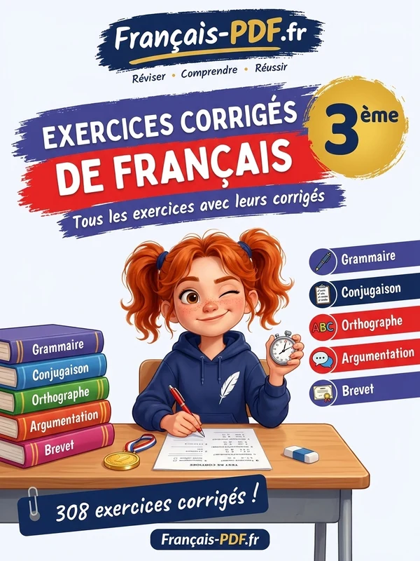 Jaquette du livre : Exercices corrigés de français 3ème