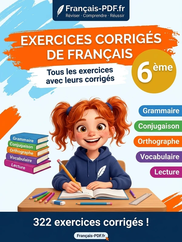 Jaquette du livre : Exercices corrigés de français 6ème