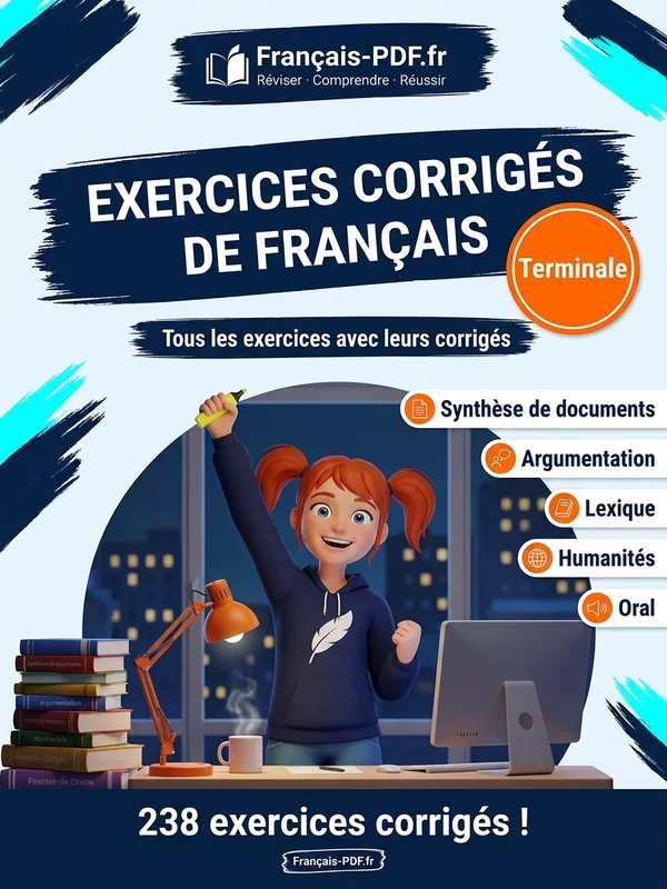 Jaquette du livre : Exercices corrigés de français Terminale