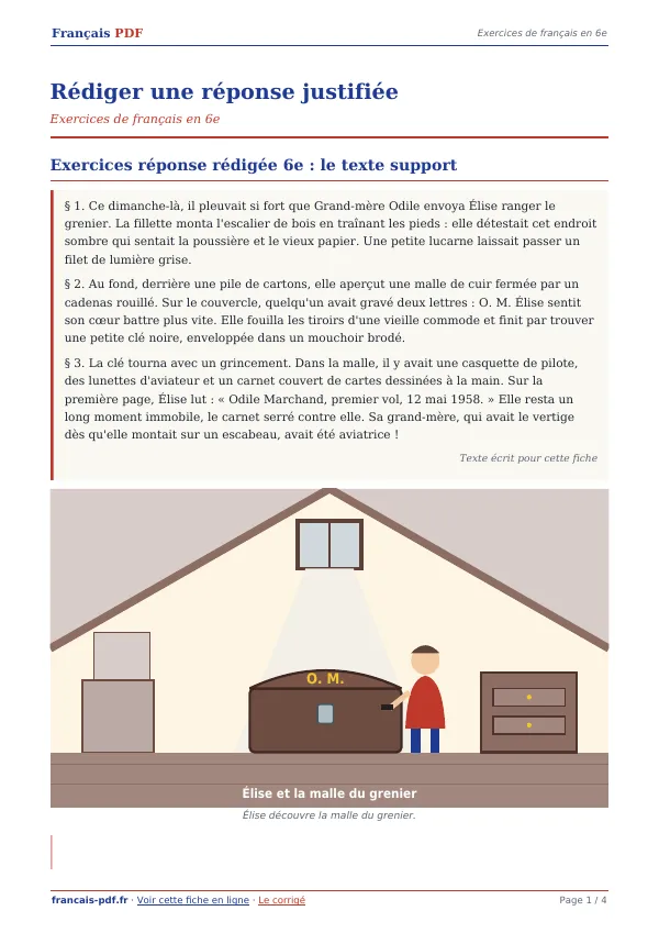 Exercices « Rédiger une réponse justifiée » en PDF