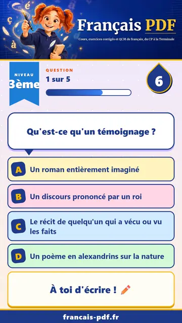 QCM français 3ème en vidéo : Littérature et guerres du XXe siècle