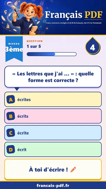 QCM français 3ème en vidéo : La dictée et la réécriture au brevet